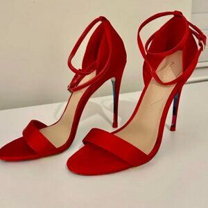Aldo Vibrant Red Strappy Heels